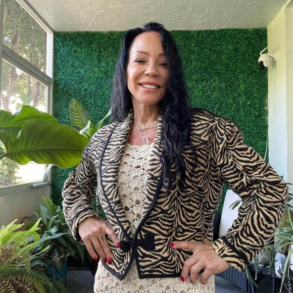Vintage Zebra Tapestry Cropped Jacket Flashback - Picture 4 of 10